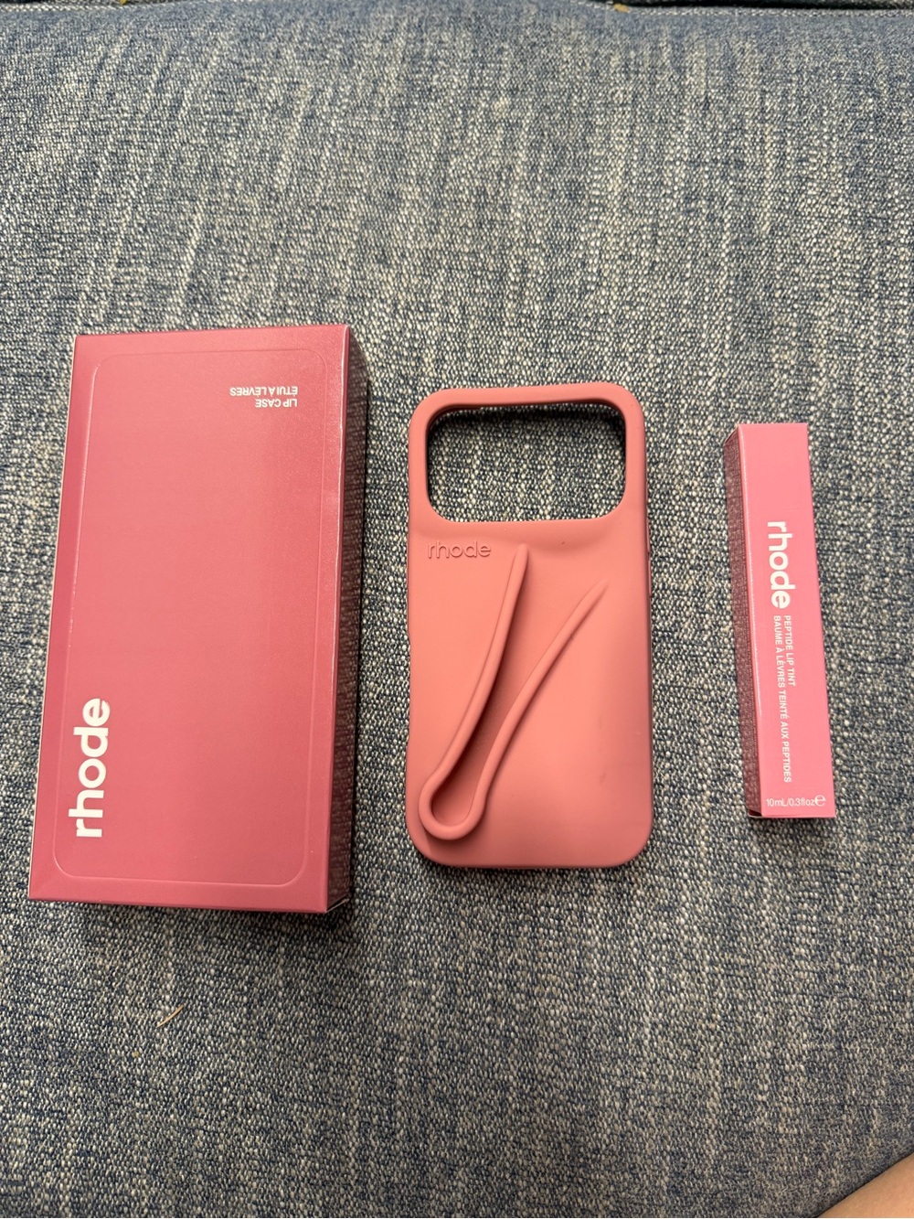RHODE Soft-Touch Silicone Phone Case with Integrated Strap - Rose